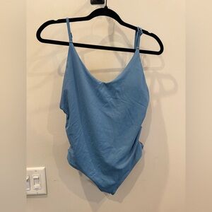 Aerie One Piece Swimsuit, Scoop Back (Blue, Large)